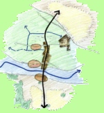 Ontwerpschets voor het trace van de rondweg N348